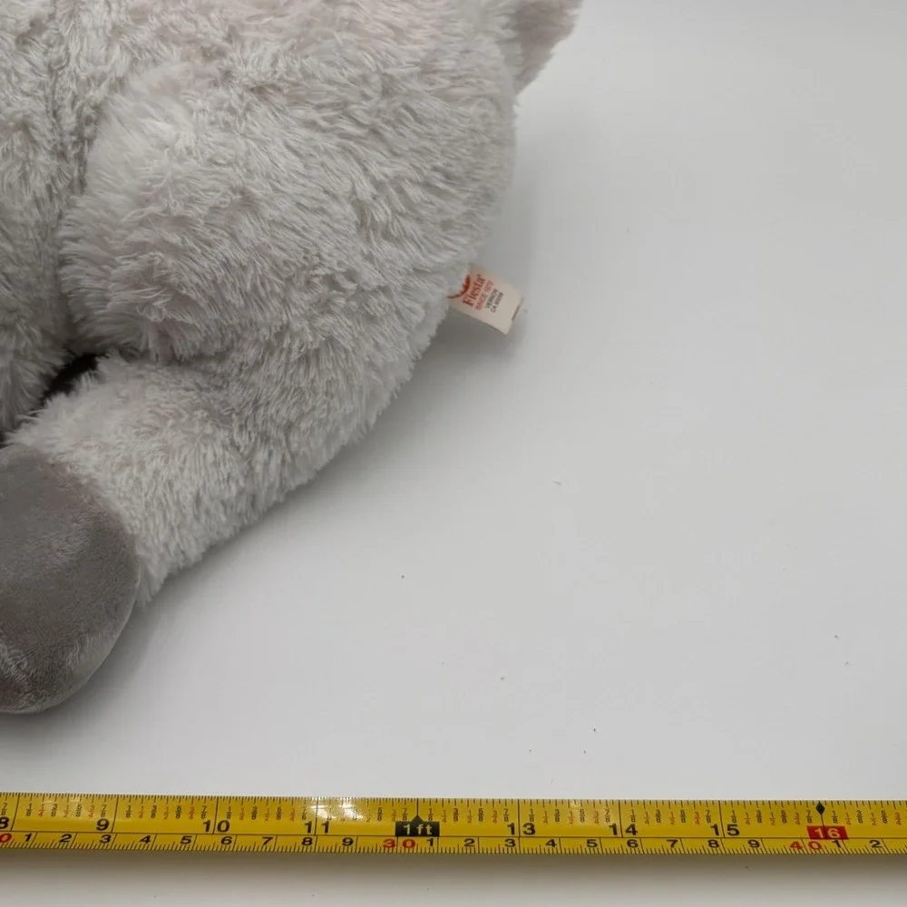Fiesta Grey White Goat Plush Stuffed Animal 16 Inch Corduroy Horns‎ 17105